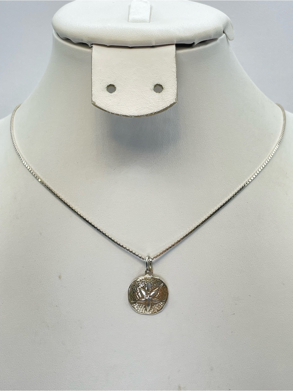 925 Sterling Silver Sand Dollar Pendant Necklace Beach Coastal